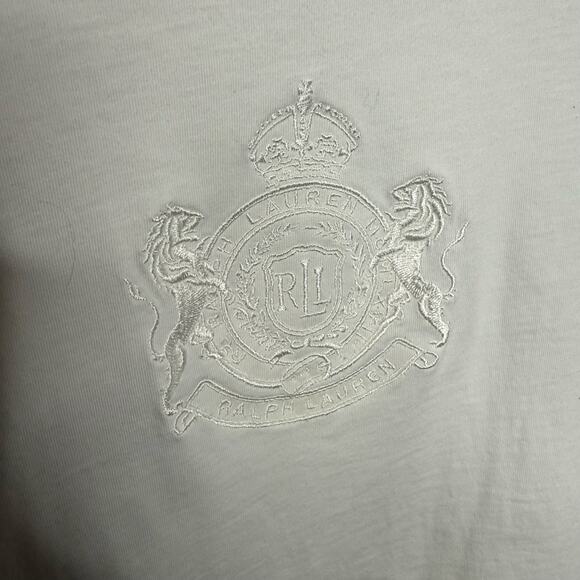 VTG 90s RALPH LAUREN ACTIVE Women's Large Crest Logo White Top Preppy Classic - Picture 6 of 13